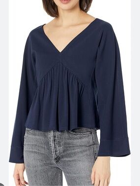Rebecca Taylor Dark Blue Trapeze Blouse Size S NWT